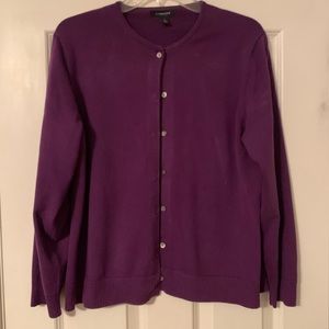 Women’s Lands End L purple cardigan